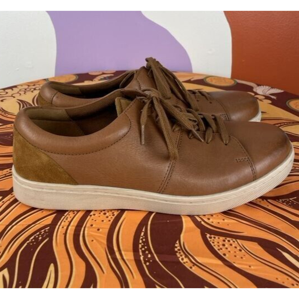 Clarks Leather Sneakers Mens Size 11 M 16501 KITNA VIBE Lace Up Shoes Brown